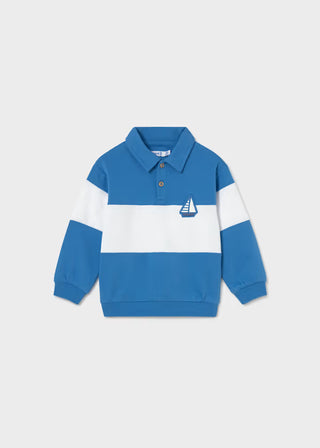 Polo rayé bleu et blanc (6 Mois-2 Ans)