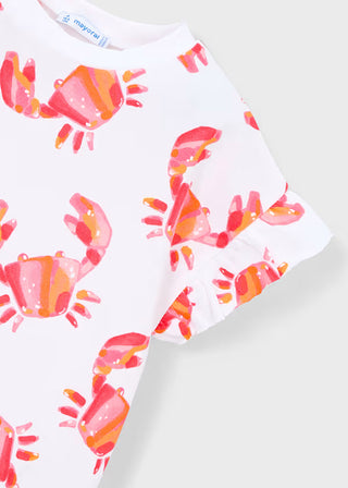 T-shirt à manche courte motif crabe