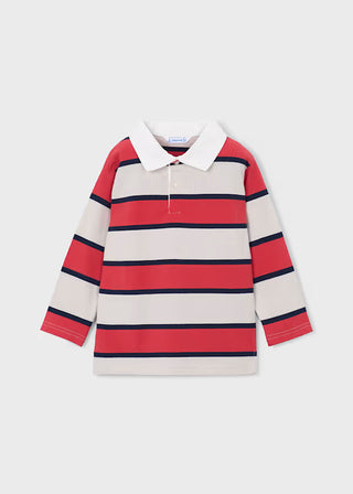Polo rayé garçons rouge (3-10 Ans)