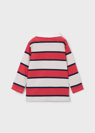 Polo rayé garçons rouge (3-10 Ans)