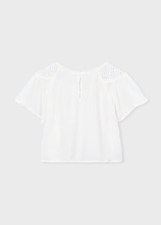 Blouse manche courte blanche (3-10 Ans)