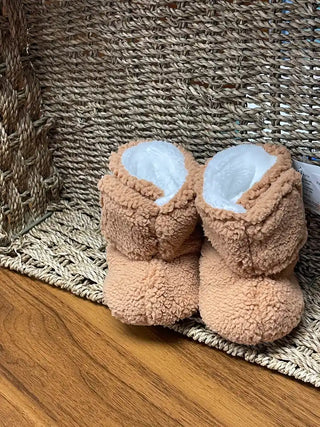 Pantoufle en sherpa caramel
