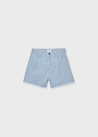Short en denim rayé