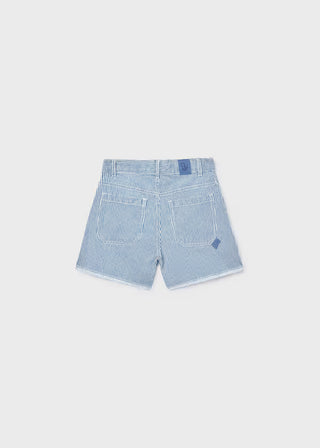 Short en denim rayé