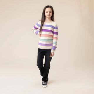Chandail en tricot rayé (2-10 Ans)