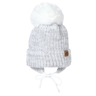 Beanie + Grey + 0-6 Months