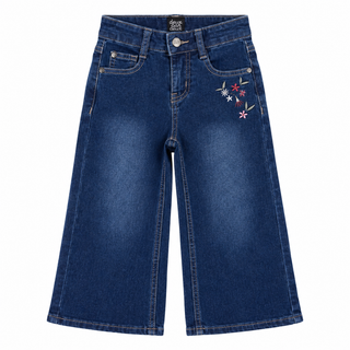 Jeans with floral embroidery (2-12 years)