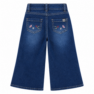 Jeans with floral embroidery (2-12 years)