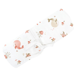 Couverture mousseline Baleines
