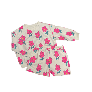 Ensemble imprimé fleurs roses (2-6 Ans)