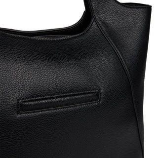 The Stacey – Black vegan leather tote bag