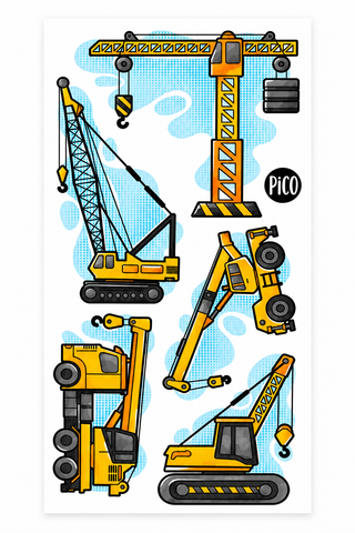 Construction site crane tattoos