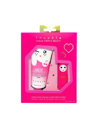 Cherry hand cream and lip balm duo