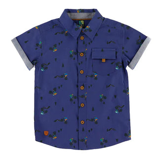 Chemise bleu avec motif vélo (2-10 Ans)