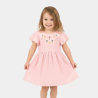 Dress with floral embroidery